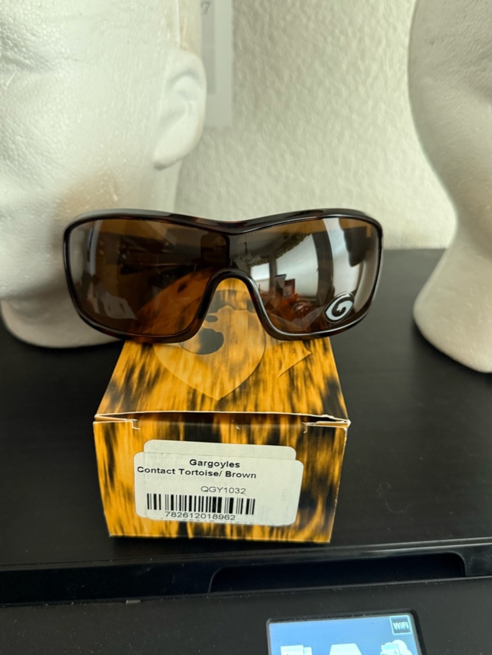 Gargoyles CONTACT tortoise shield Sunglasses with brownnon polar  Lenses